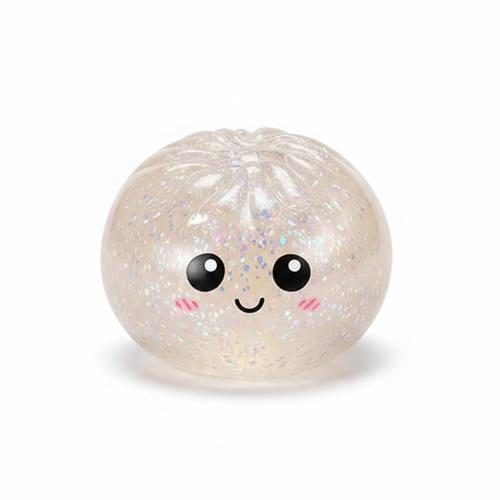 Glitter Dumpling Squishy Toy on white background